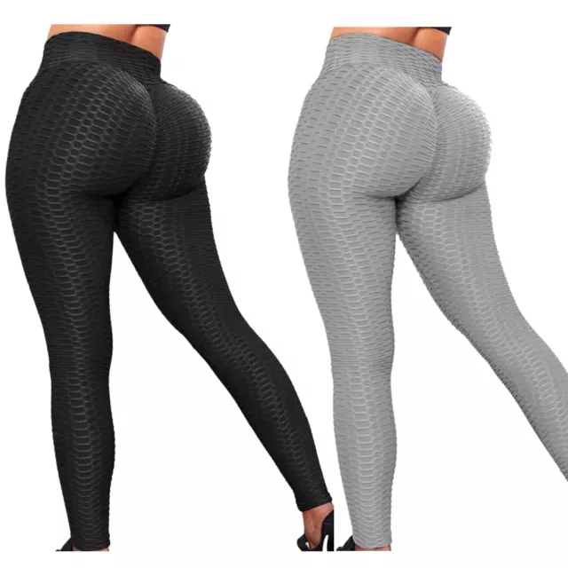 WOMEN HIGH WAIST Yoga Pants Anti-Cellulite Leggings Butt Lift Sport Gym  Booty K3 £10.97 - PicClick UK
