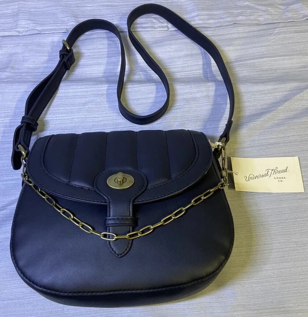 Universal Thread Black- Flap Saddle Crossbody Bag