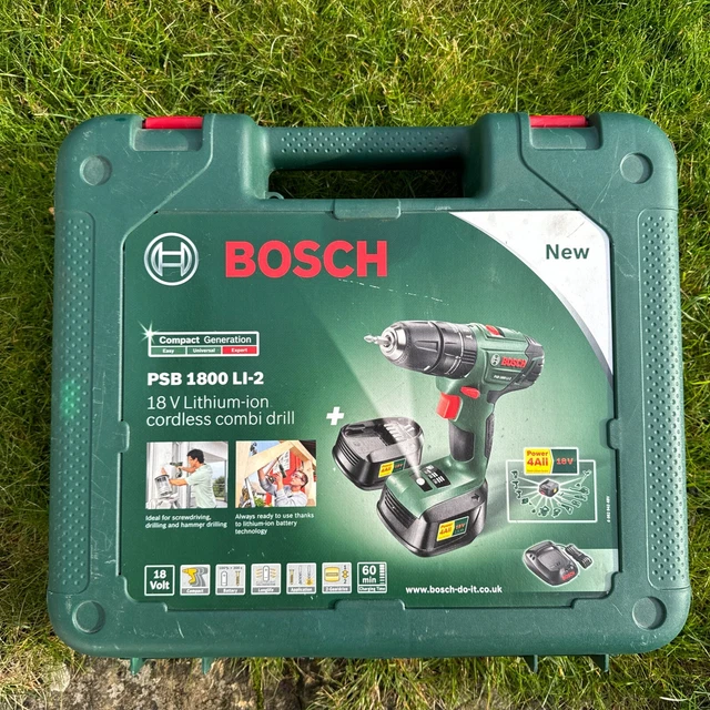 BOSCH 18V LI-ION Cordless Drill, 2 Batteries And Charger (drill motor ...