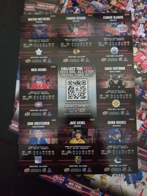 2024 UPPER DECK NHL All Star Game Cards Connor Bedard RC UNCUT SHEET