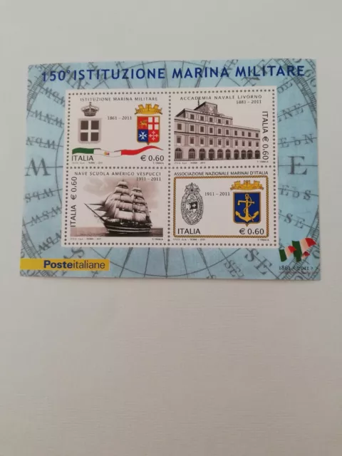 Foglietto 2011 150° ISTITUZIONE MARINA MILITARE ACCADEMIA NAVALE VESPUCCI