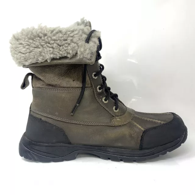UGG BUTTE LACE Up Winter Snow Boots Men's Sz 9.5 M Brown Leather ...