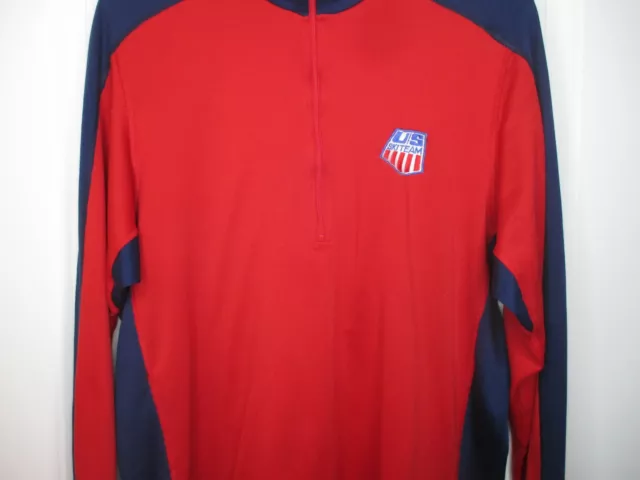 Vintage Nike Ski Team Top USA 1/2 zip Pullover T Shirt Long Sleeve Excellent 3
