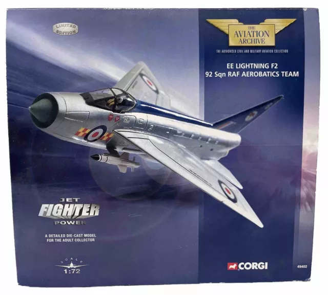 Corgi 49402 1:172 Military Jet Fighter Power EE Lightning F2 RAF Diecast Model
