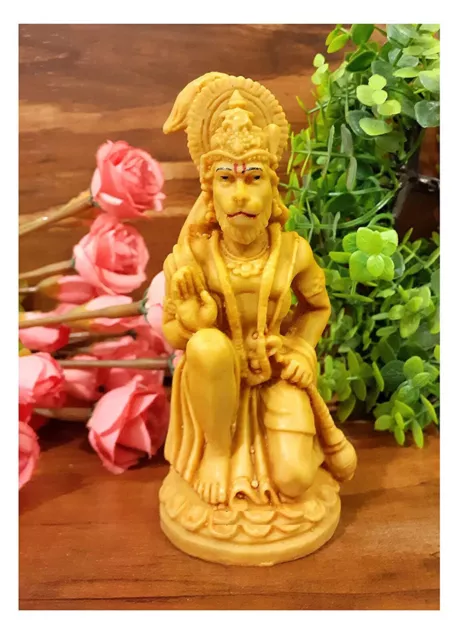 Indian traditional Resin Hanuman Ji Car Dashboard Idols Multicolour 14 CM