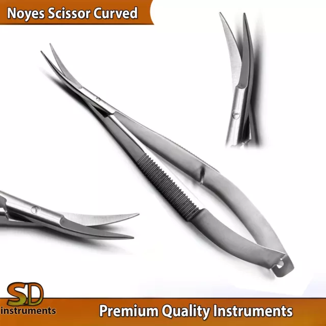 Surgical Dissecting Microsurgery Iris Curved Noyes Spring Scissors 11.5cm