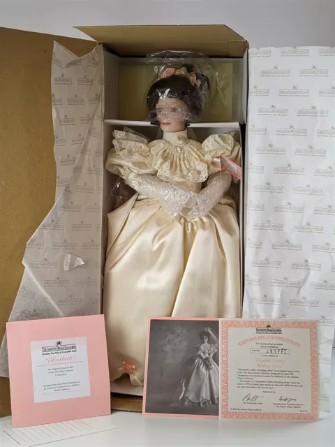 Ashton Drake ELIZABETH'S 1900's Wedding Dress Bride Tumminio 19" Porcelain Doll