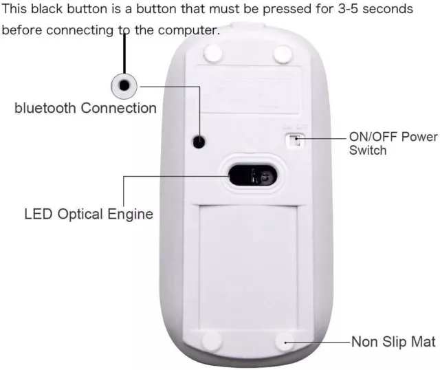 RECHARGEABLE BLUETOOTH MOUSE for Macbook/Macbook Air/Pro/Ipad, Wireless ...