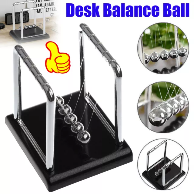 Newtons Cradle Pendulum Balance Ball Perpetual Motion Physics Pop Toy Decor Gift