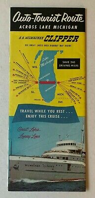 1956 Great Lakes SS Milwaukee Clipper Steamship Brochure ship Muskegon Michigan