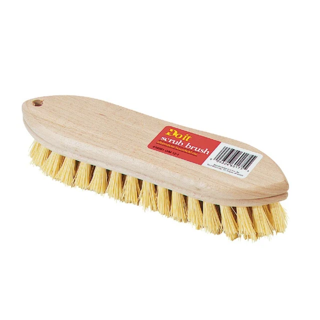 Do it 9 In. Crimped White Polypropylene Bristle Hardwood Scrub Brush 89626 SIM