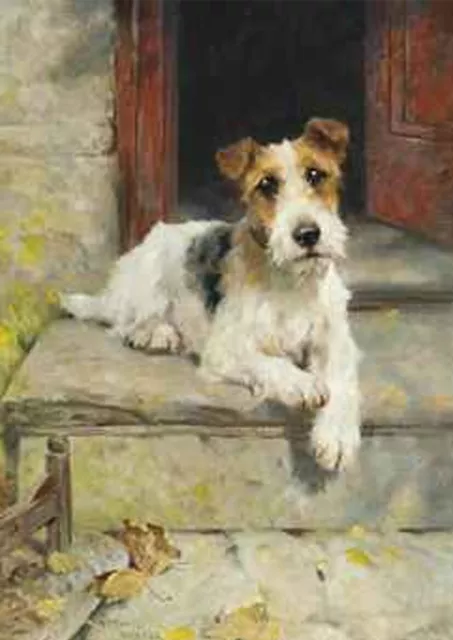 Wire Fox Terrier Charming Dog On Step Greetings Note Card