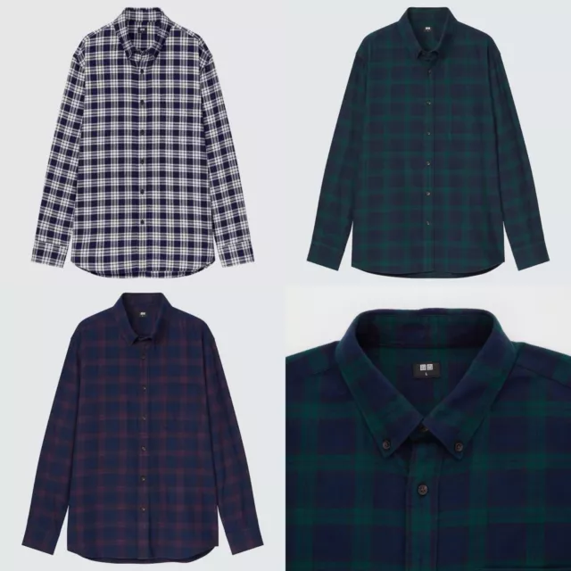 Uniqlo Flannel Checked Long Sleeve Shirt BUNDLE x 3 - Medium