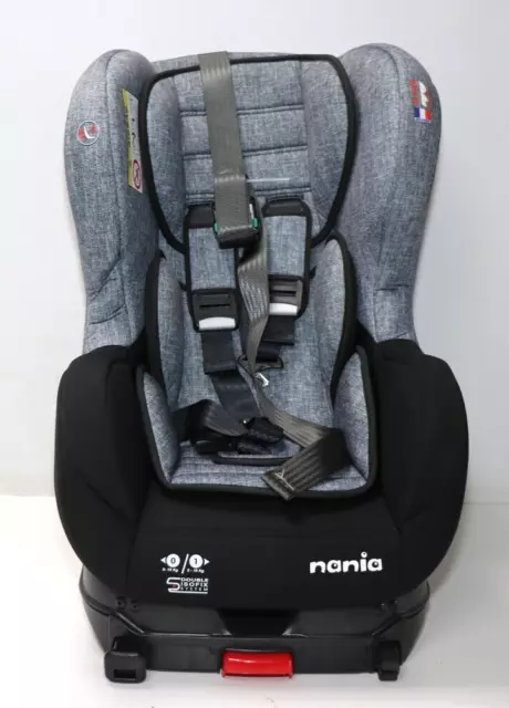 Nania Cosmo Autositz Isofix Gruppe 0/1(0-18 kg),mit seitlichem Schutz,Grau/Black