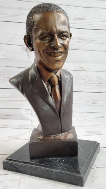 United States of America 44th President Barack Obama Real Bronze Large Bust
