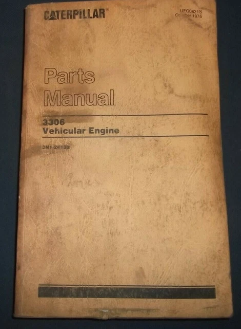 Cat Caterpillar 3306 Vehicular Motore Parti Manuale S/N 3N00001-3N24132