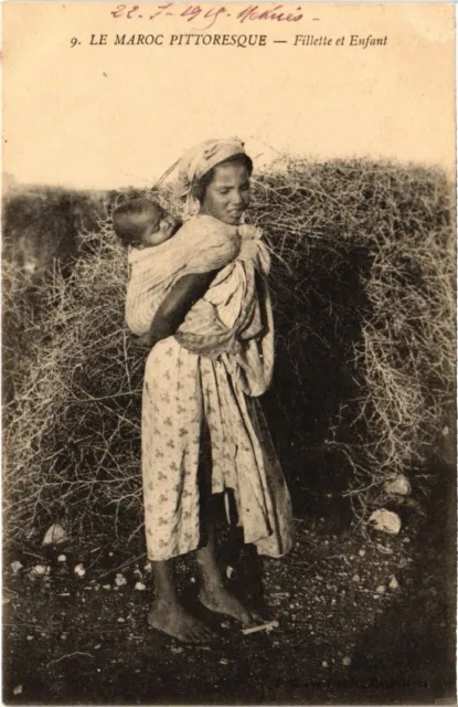 CPA AK MAROC 9. Picturesque Morocco - Girl and Child (73281)