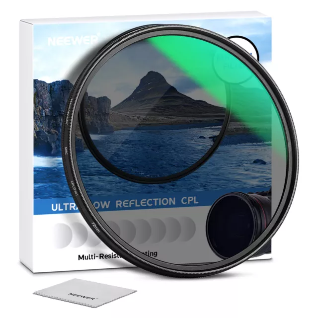 Neewer 72mm CPL Filter， Circular Polarizer Lens Filter for 72mm Camera Lens