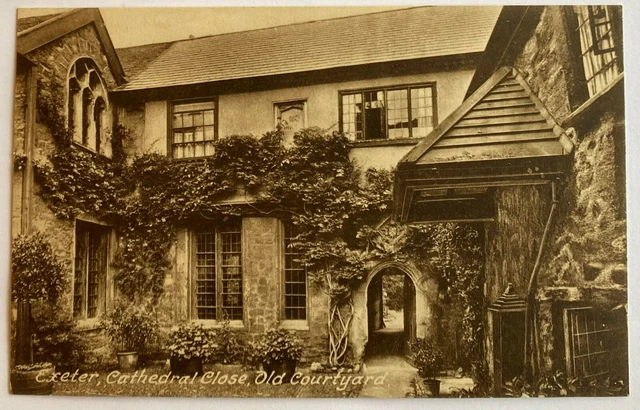 Exeter Cathedral Close, Old Courtyard Frith 64585 post card unposted