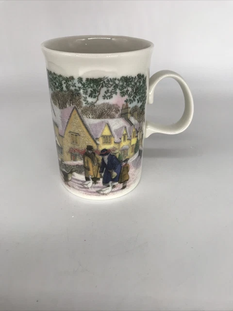 Dunoon Scottish Fine Stoneware Mug/Tea Cup  Winter Village 8 oz