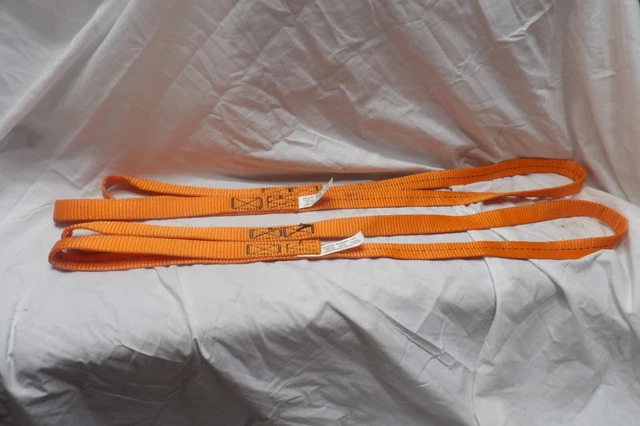 Pair of 1" X 5 ft. Rigging Lifting Slings 2400 lb. Basket