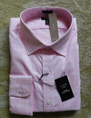 JCrew$70 Slim Ludlow easycare stretch cotton dressshirt check pink 16H/36 AA837