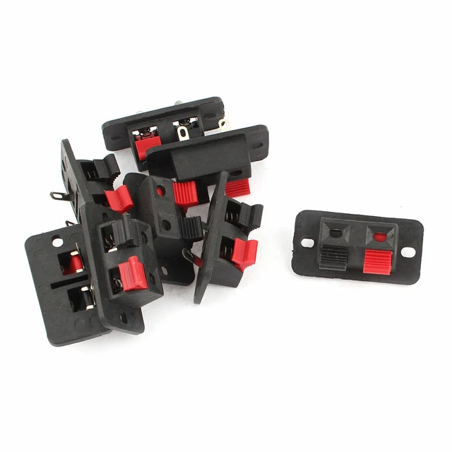 8 x Speaker Box Terminal Binding Post Socket Spring Clip 2-Way Chasis Connectors