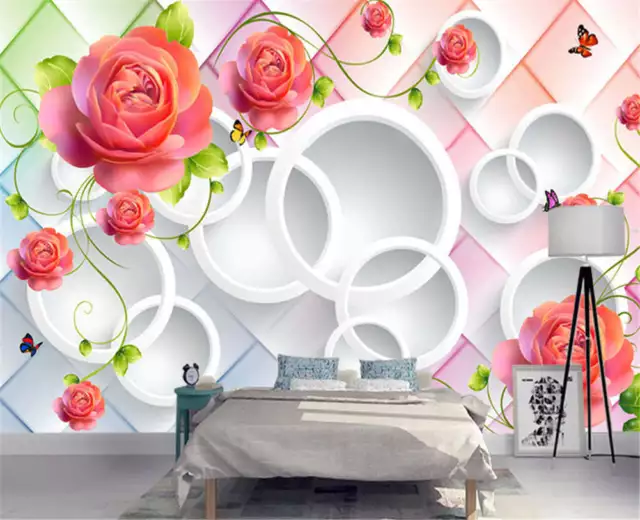 Pink Right Magnolia 3D Full Wall Mural Photo Wallpaper Printing Home Kids Decor