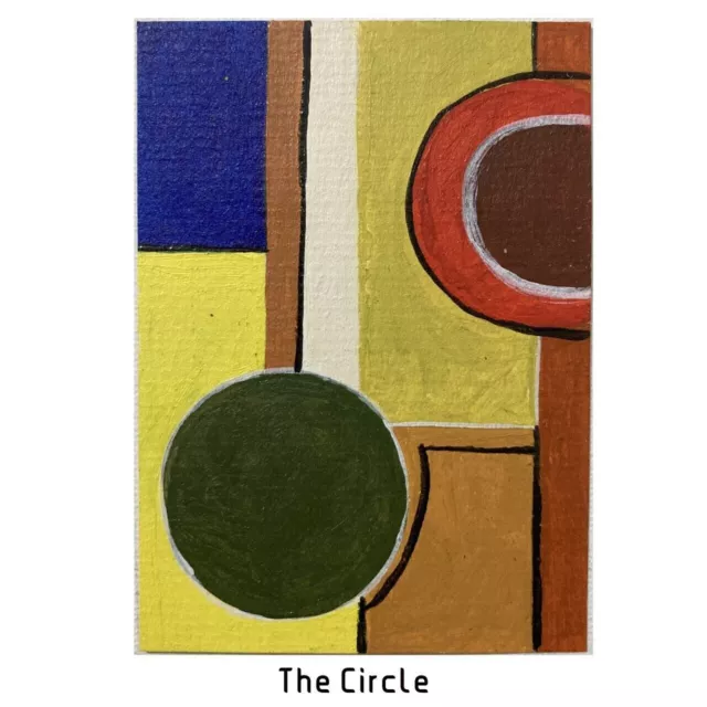 ACEO ORIGINAL PAINTING Mini Collectible Art Card Signed The Circle Ooak