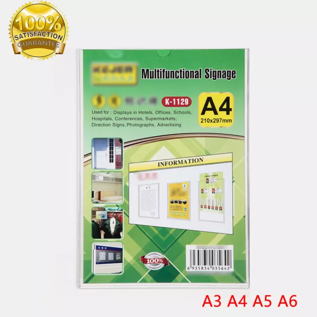 A3 A4 A5 A6 Acryl Speisekartenhalter Prospekthalter Flyer-Ständer Menühalter DE