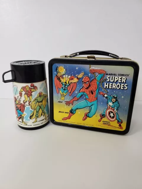 Vintage 1976 Marvel Comics Superheroes Lunchbox & Thermos