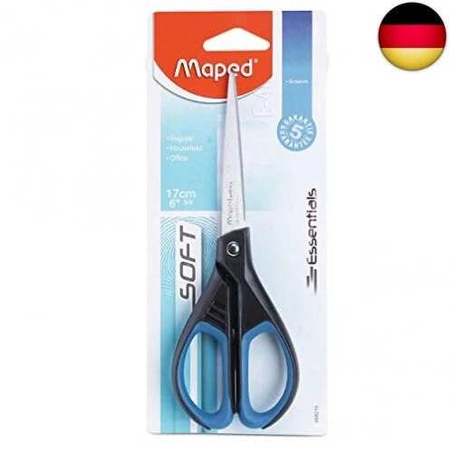 Maped M468210 - Schere Essentials Soft symmetrisch, 17 cm, schwarz/blau