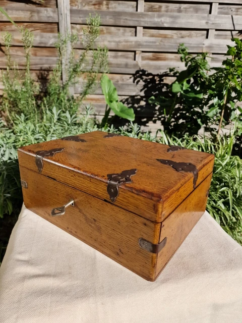 Coffre Ancien En Bois De Chêne, Boîte À Bijoux, Coffret Vintage, Caisse, Clés