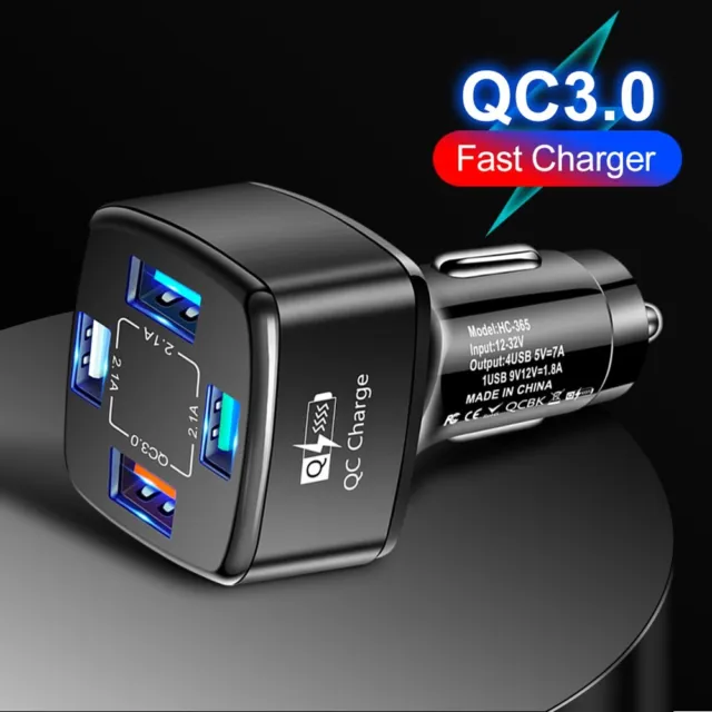 Chargeur Voiture Rapide QC3.0 BK-358 - 4 x USB