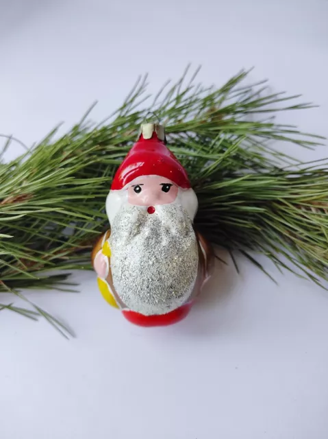 Christmas Glass Ornament Santa Claus Xmas tree Decoration Vintage USSR Old