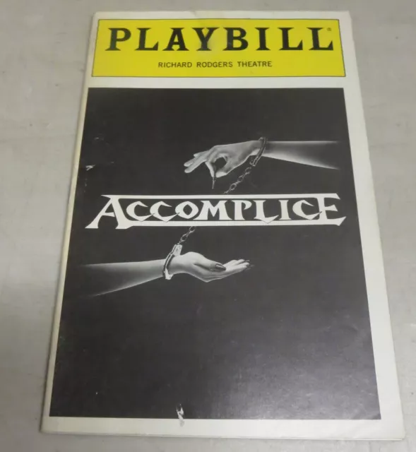 ACCOMPLICE Playbill April 1990 Jason Alexander, Michael McKean, Rupert Holmes