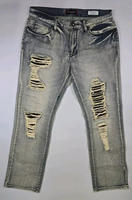 GUESS MENS BLUE Slim Straight Del Mar Fit Jeans Size UK 32 18.81 PicClick UK