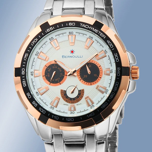 Bernoulli ARA Multi-Function Day/Date Calendar Mens Watch-MSRP $789 ( 2 Colors )