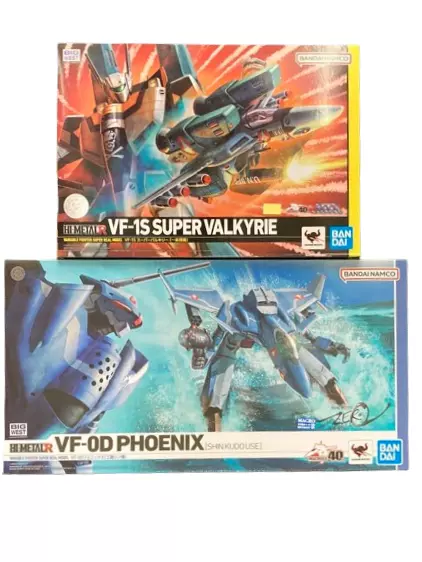 Bandai HI-METAL R Macross VF-1S Ichijyo Hikaru & VF-0D Phoenix Shin Kudo Set