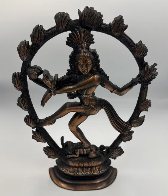 SHIVA NATARAJA LORD Of Dance Hindu Goddess Statue Figurine Solid Brass ...