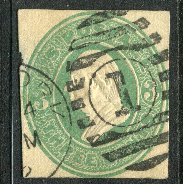 USA; 1870s-80s early classic Embossed Presidential POSTAL STATIONARY PIECE 3c.