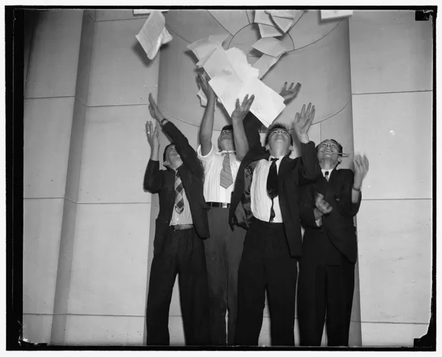 Reproduced 1939 Photo Page Boys Toasting Away House Reps Bills Left To Right: o