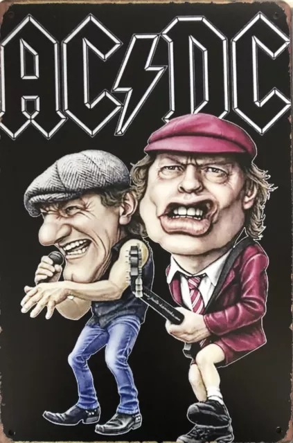 AC/DC Memorabilia Garage Rustic Vintage Metal Tin Signs Man Cave Shed & Bar Sign