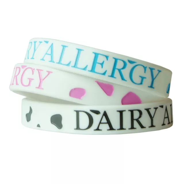 DAIRY ALLERGY MEDICAL wristband silicone bracelet child size AWARENESS ALLERGY