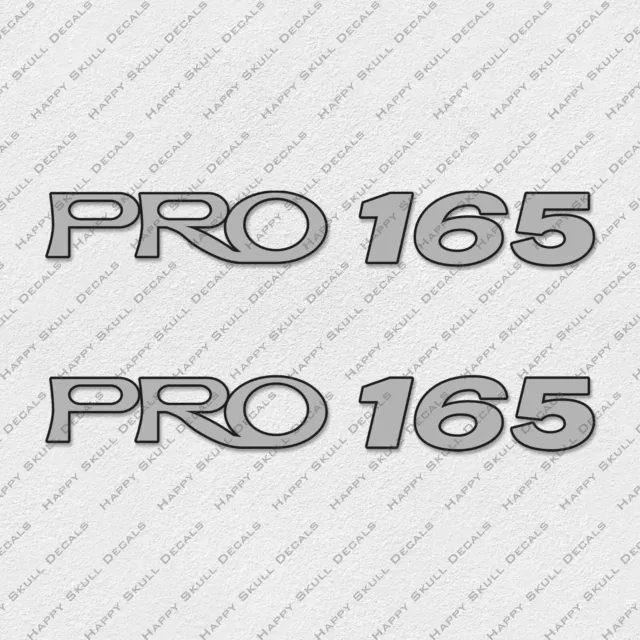 PRO CRAFT PRO 165 SILVER DECALS STICKERS Set of 2 14" LONG