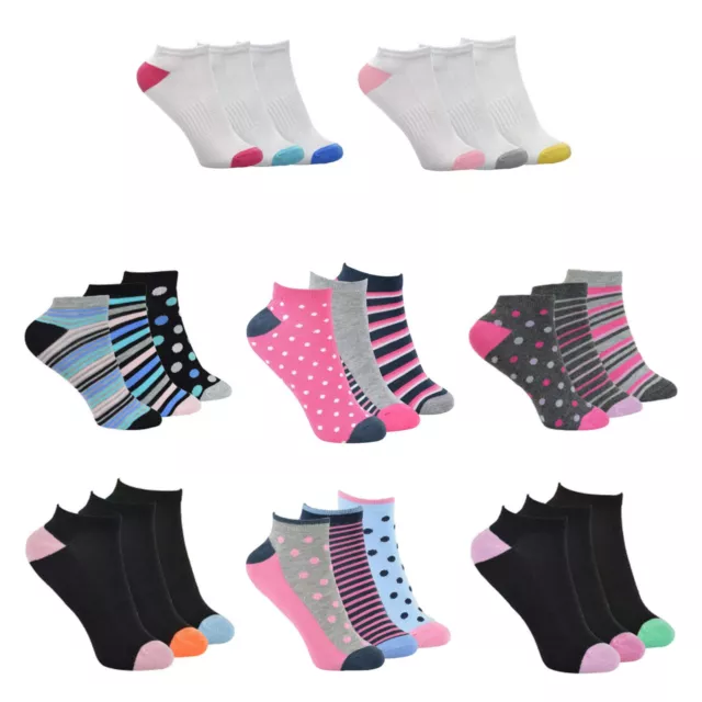 Womens Bamboo Design Trainer Socks Size 4-8 Ladies Arch Support Sports Gym Yoga