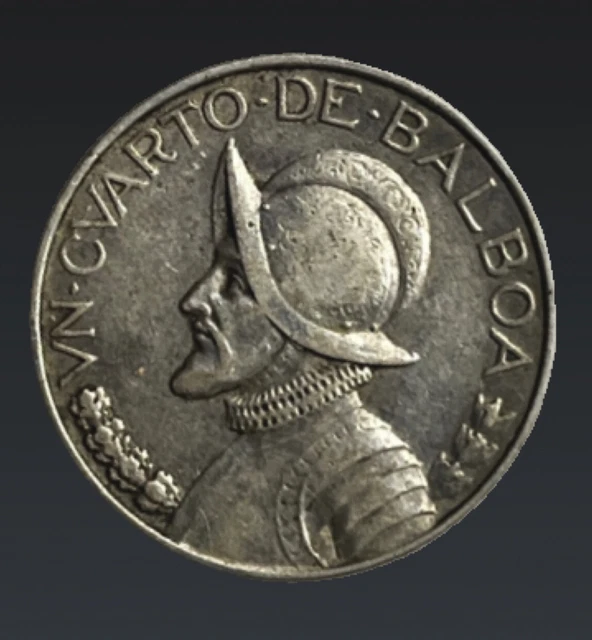 1966 Panama Silver 1/2 Balboa High Grade Coin