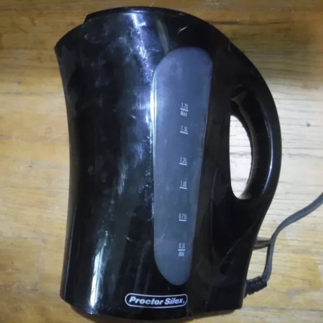 Proctor Silex Electric Hot Water Kettle 1.7L Black Perfect for RV/Kitchen/Dorm