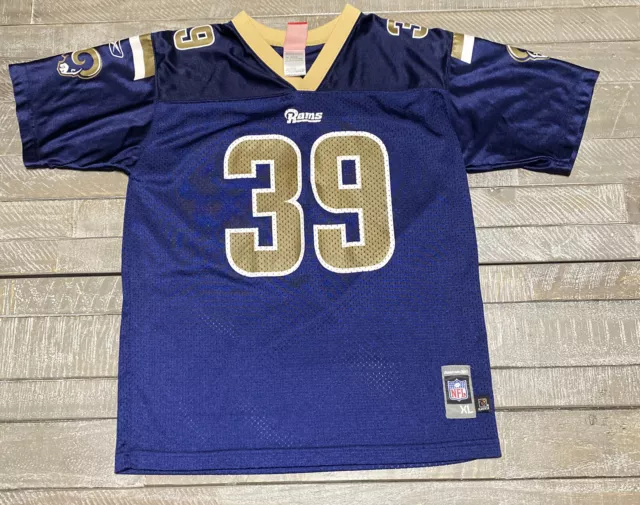 Reebok NFL St Louis Rams #39 Steven Jackson Blue Gold Football Jersey Size XL