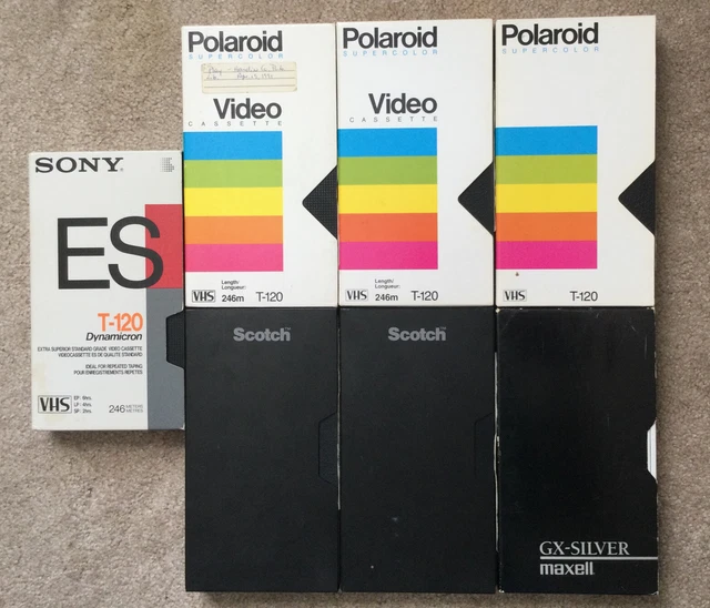 Lot of 7 VHS Prerecorded Tapes Scotch Sony Polaroid Maxell￼